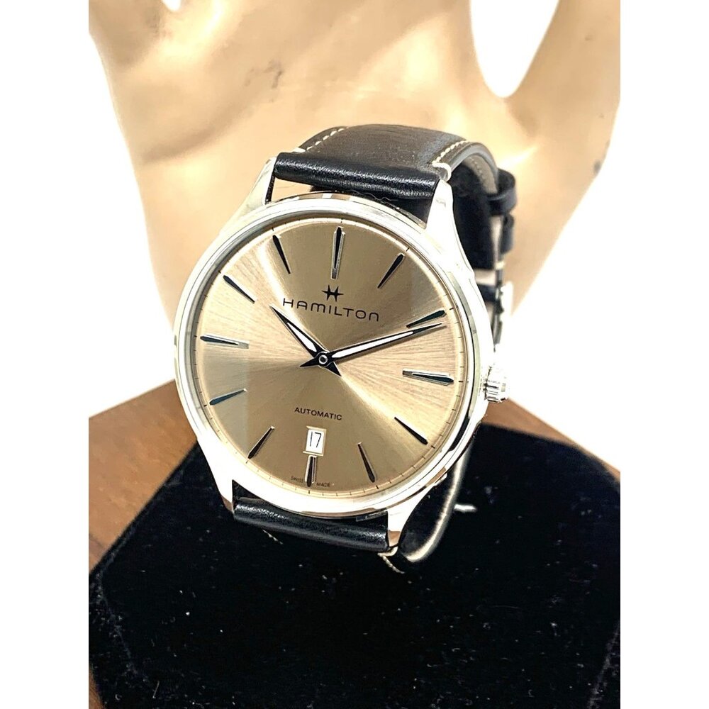 Hamilton Men's Watch H38525721 Swiss Automatic Beige Dial Leather Band 40mm